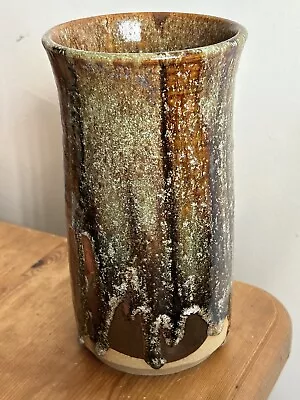 Buy Studio Pottery - Drip Glazed Vase Canterbury Pottery - 8.5 Inches Tall • 10£