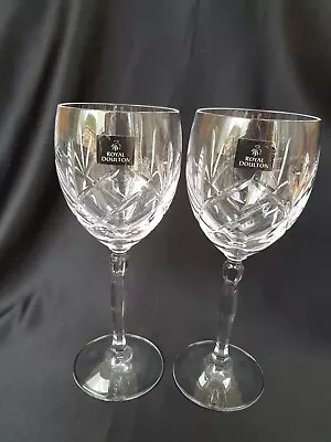 Buy Pair Royal Doulton Wine Glasses H20cmxB7xRim7.5cm Crystal, New But No Box • 28£