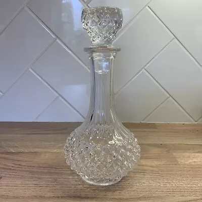 Buy Stunning Vintage Heavy Cut Crystal Glass Decanter 500ml 9” X 4” Immaculate VGC • 19£