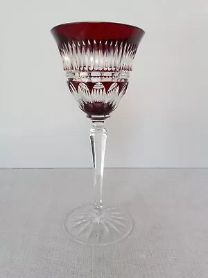 Buy Czech Bohemian Glass Cut To Clear - Ruby Goblet • 17.24£