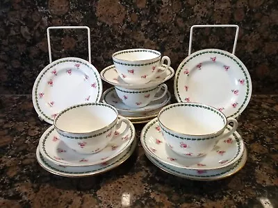 Buy 4 Antique Cups / Saucers / 6 Plates - Roses - W.A.A Co. Adderley  'Chippendale'  • 12£