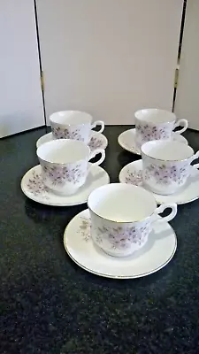 Buy Royal Stafford Bone China Floral  5x Cups And Saucers • 30£