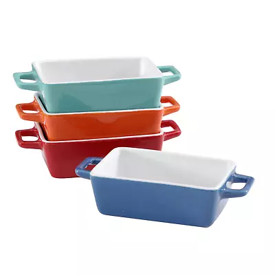 Buy 4x Baking Serving Dish Oven To Table Ceramic Mini Stoneware Rectangular Tray Set • 14.99£