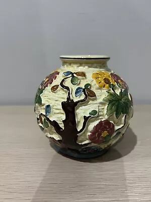 Buy Vintage H J Wood Handpainted Indian Tree Vase • 8£