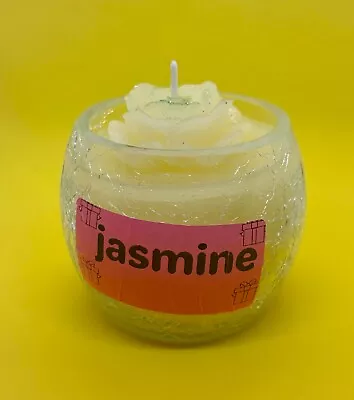 Buy Crackle Glass Jasmine Scented Candle • 4£