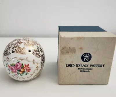 Buy Lord Nelson Pottery Pomander Floral With Gold Swirls Made In England  • 7.99£