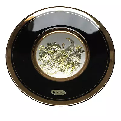 Buy The Art Of Chokin 24k Gold Edge Plate, Peacock Birds Made In Japan • 7.99£