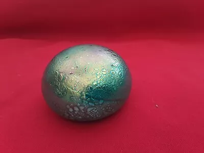 Buy Vintage Heron Iridescent Glass Pebble Paperweight • 15£