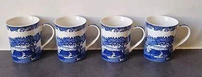 Buy Spode Italian Blue & White China Tea Coffee Mugs Cups X 4  • 18£