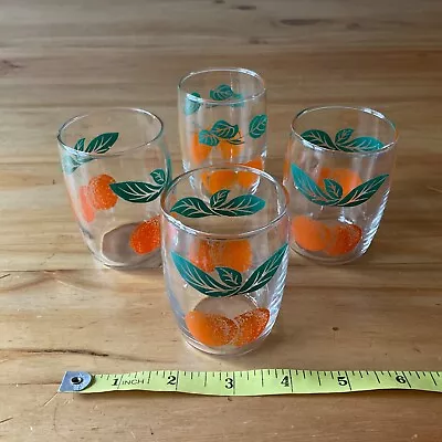 Buy Four Vtg Retro Mid Century 1950s/60s France Small Tumbler Glasses Fruit Oranges  • 13.50£