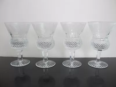 Buy EDINBURGH Etched THISTLE Crystal 4.5  Wine Glass Set Of 4 • 181.73£