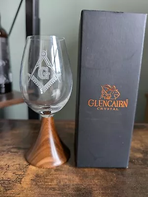 Buy Masonic Glencairn Crystal Glass With Wooden Handle Very Rare • 20£