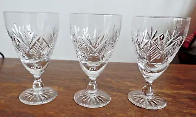 Buy Three Edinburgh Crystal Glass Cameron Ball  Stem Pattern Wine Glasses • 14.99£
