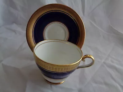 Buy Aynsley Buckingham Cobalt Blue Gold Encrusted 8216 Cup And Saucer • 23.34£