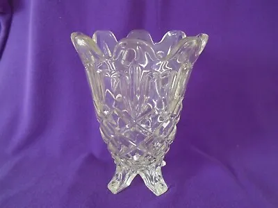 Buy Vintage Clear Glass Sowerby Footed Celery Vase - 17.5cm • 10£