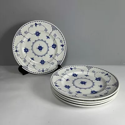 Buy Furnivals Blue Denmark 5 X Large Side Plates - 20 Cm - Vintage - Salad Dessert • 38.99£