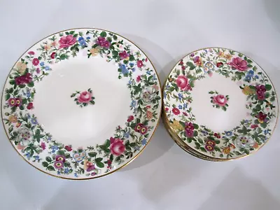 Buy Vintage CROWN BONE CHINA Set X 6 LUNCH X 6 SIDE  Plates, ALL UNUSED CONDITION • 29.99£
