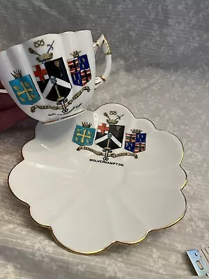 Buy Tea Cup And Saucer Wolverhampton. The Foley China. England. Family Crests. Flute • 13.98£