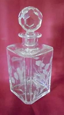 Buy Royal Doulton Finest Crystal Square Spirit Decanter Etched Bouquet Design In Box • 17.99£