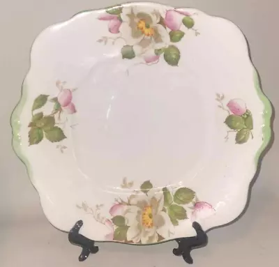 Buy Royal Albert Crown China Christmas Rose Hand Decorated Eared Cake Plate • 17.99£