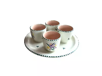 Buy Poole Pottery England Set Of 4 Eggcups On A Stans  Vintage Vgc • 14.99£