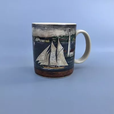 Buy Lang Wise Primitives American Seaside Sailboat Pottery Coffee Mug • 5.58£
