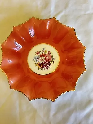 Buy Vintage Aynsley Bone China Orange And Floral Pattern Pin Dish • 13.74£