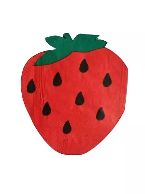 Buy Strawberry Shaped Paper Napkins 20pk Party Tableware  • 3.50£