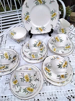 Buy Melba /Royal Vale Vintage Tea Set Yellow FLOWERS  • 18.45£