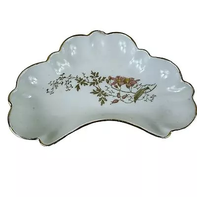 Buy Antique John Maddock & Sons England Semi Porcelain Floral Gold Trim Bone Dish • 8.47£