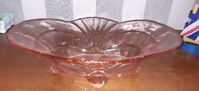 Buy Art Deco Blush Depression Pressed Glass Footed Bowl Stolzle 20s-1930s Rare • 8.99£