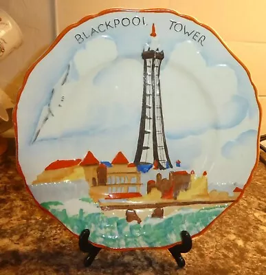 Buy Vintage Blackpool Tower Ivory Ware Hancock's Plate 1920 Stand 10  Hand Painted • 129.99£