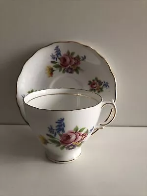 Buy Royal Vale Fine Bone China Tea Cup/Saucer Made In England Pink Floral Gold Trim • 29.82£