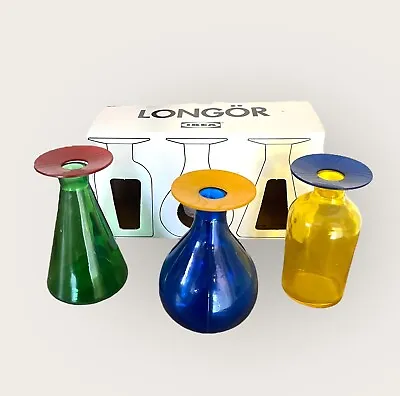 Buy Vintage 90’s IKEA Longor 3 Pc Glass Bottle Candlestick Holders Rare • 36.35£