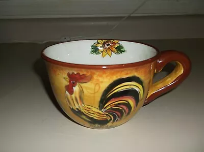 Buy Rooster Pottery Large Hand Painted Colorful Rooster Soup Or Coffee Cup 18 Oz. • 11.18£