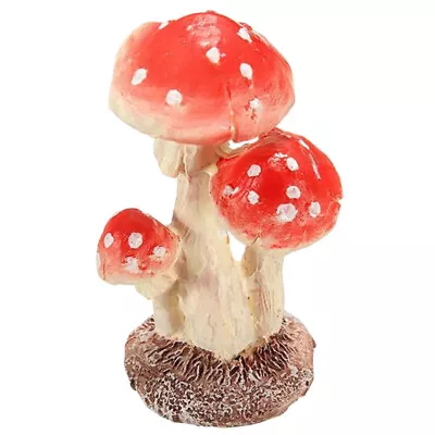 Buy  3 Head Mini Mushroom Red Figurine Toadstool Terrarium Glass • 6.65£