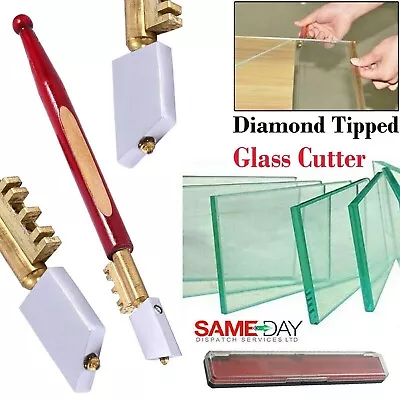 Buy HIGH QUALITY DIAMOND TIPPED GLASS CUTTER + CASE Mirror Cutting/Score/Slice/Cut • 4.19£