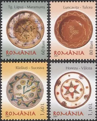 Buy Romania 2007 Romanian Pottery/Ceramics/Art/Craft/Plates 4v Set (n16425f) • 3.95£