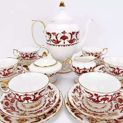 Buy Vintage Crown Staffordshire Bone China 6 Person 21Pc Tea Set - Berkeley Square • 119.99£