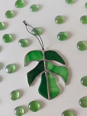 Buy Monstera Leaf Stained Glass Hanging Suncatcher  • 14£