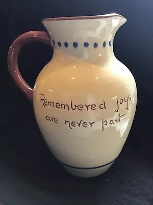 Buy Vintage Dartmouth Pottery Motto Ware Large Jug  “Remembered Joys Are Never Past” • 12.50£