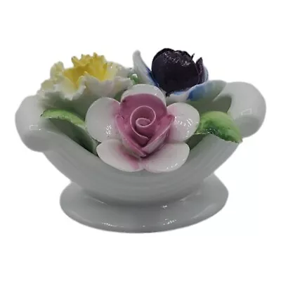 Buy Royal Doulton England Bone China Small Flower Basket Bouquet  • 16.77£