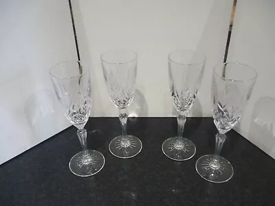 Buy Set Of 4 Cut Crystal Wine Flutes 8  • 25£