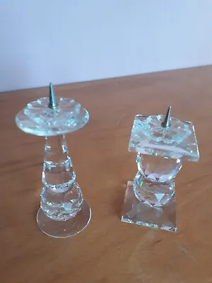 Buy Swaroski Vintage Lead Crystal  Glass Candle Holders • 50£