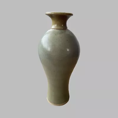 Buy Beautiful Green Hand Thrown Studio Pottery Bottle Vase 8” Marked WH Or HM  • 24.99£