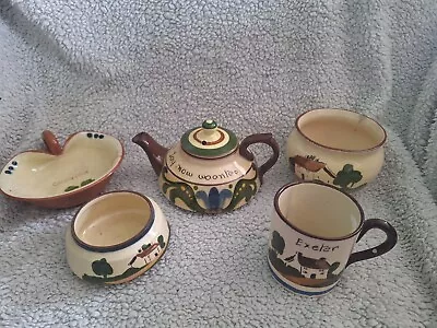 Buy Torquay Motto Ware X 5 Pieces - Teapot For One - Bowls - Dish • 9£