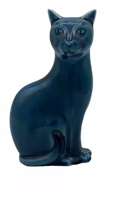 Buy Poole Pottery Green Teal Cat Ornament Figurine 16.5cm • 30£