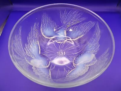 Buy Jobling Art Deco Lalique Style Opalescent Bird Pattern Glass Bowl Circa 1930s • 120£