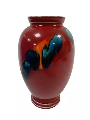 Buy Poole Pottery Odyssey Vase 1938, 23cm, Red With Multicolored Glaze, England • 12.50£