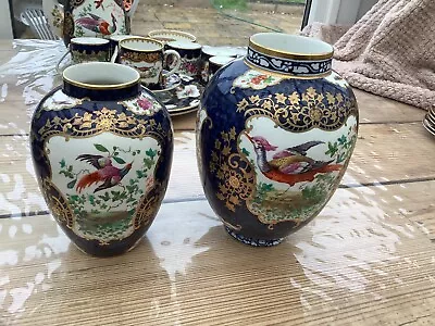 Buy 2booths Exotic Bird Blue Scale China Vases • 25£